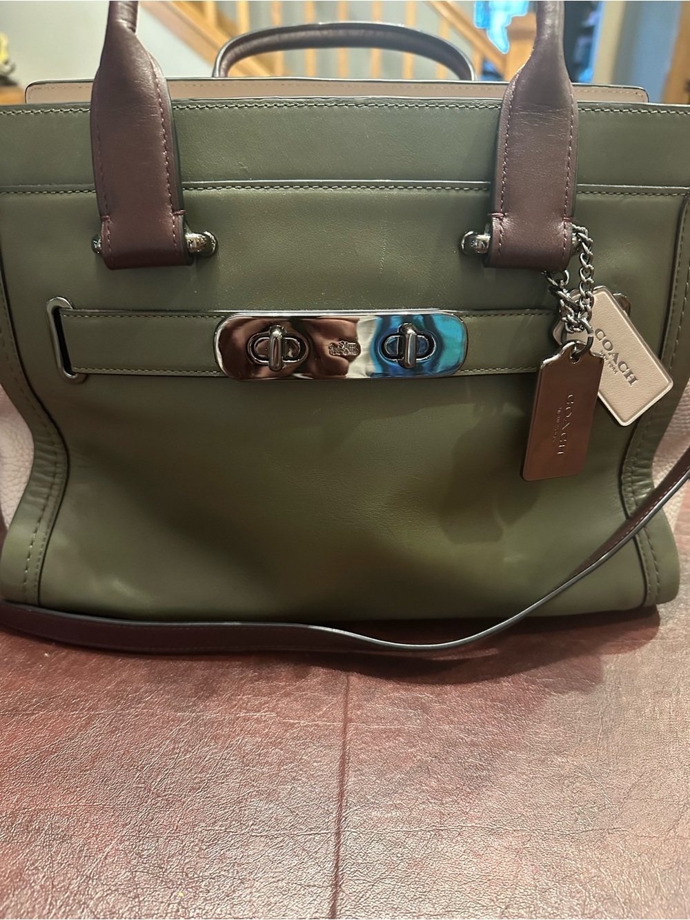 Coach Swagger 27 Colorblock Leather Satchel - Picture 14 of 16